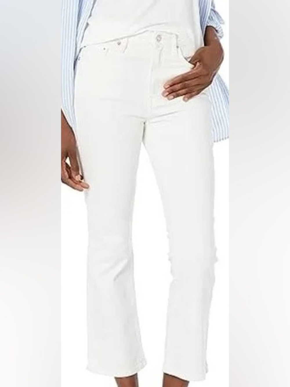 Club Monaco The High Rise Skinny Off-White Ivory Straight-Leg Corduroy